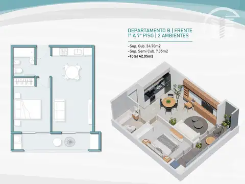 Departamento en Venta en Centro, USD 81.000