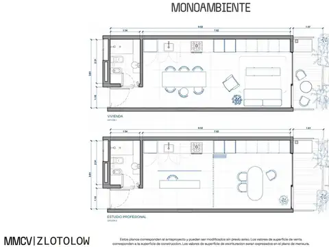 Departamento Monoambiente con 1 baño