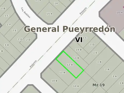 Terreno en Venta 13  mts Frente