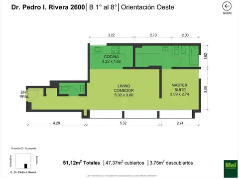Rivera 2600, Piso 1