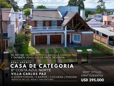 Venta Exclusiva Propiedad De 3 Dormitorios Con Piscina En Costa Azul Norte, Villa Carlos Paz