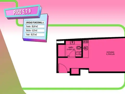 Departamento en Venta de Monoambiente