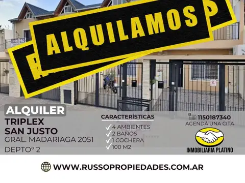Alquiler triplex 4 ambientes