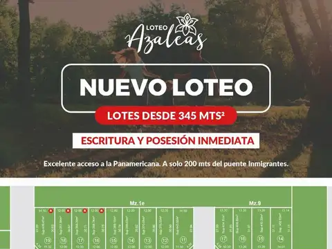Loteo Las Azaleas - Escritura inmediata
