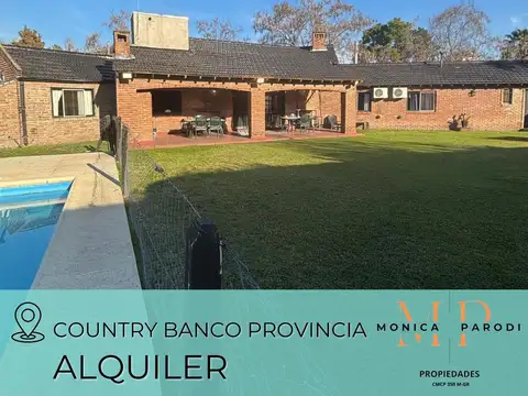 CASA EN ALQUILER EN COUNTRY BANCO PROVINCIA, FRANCISCO ALVAREZ
