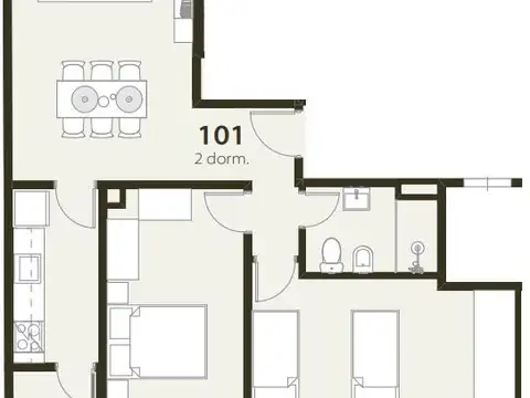 Departamento 4 ambientes con 1 baño