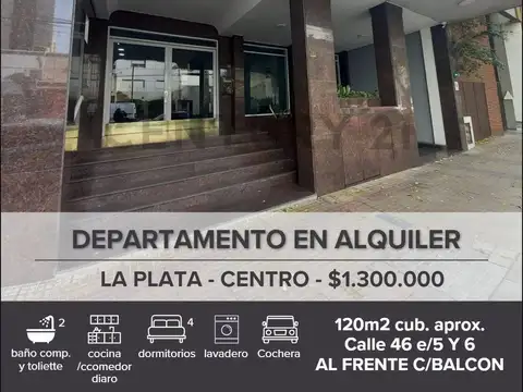 DEPARTAMENTO EN ALQUILER 4 DORMITORIOS, LA PLATA