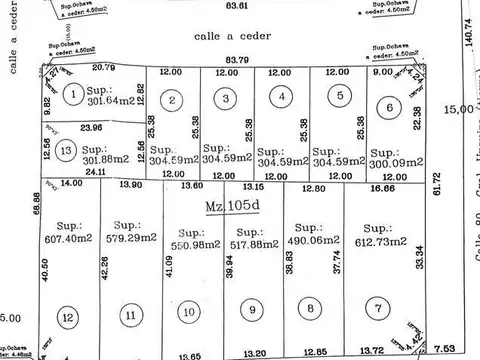 Terreno en Venta de 579,0 m2