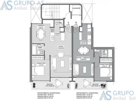 Departamento 3 ambientes con 1 baño