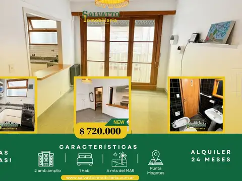 Departamento 2 ambientes en alquiler 24 meses