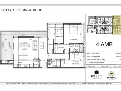 DEPARTAMENTO 4 AMBIENTES CON COCHERA EN DHARMA