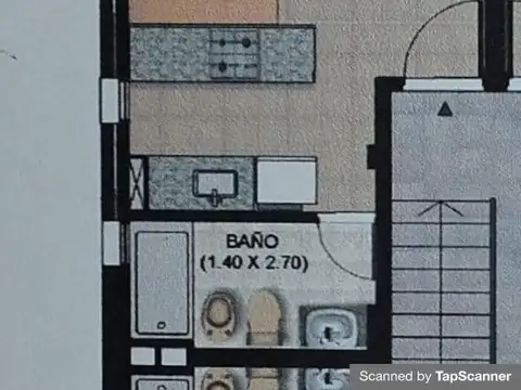 Departamento Monoambiente con 1 baño