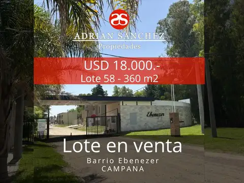 Lote en venta - Barrio Ebenezer
