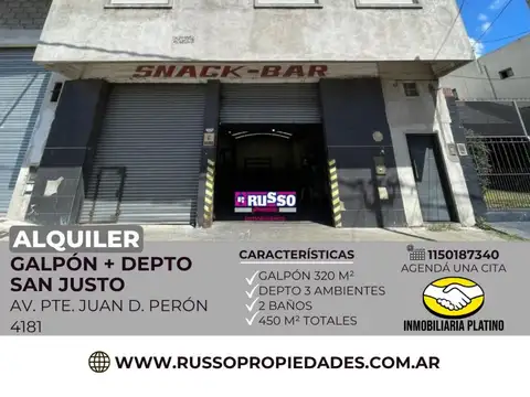 Alquiler de galpon - San Justo