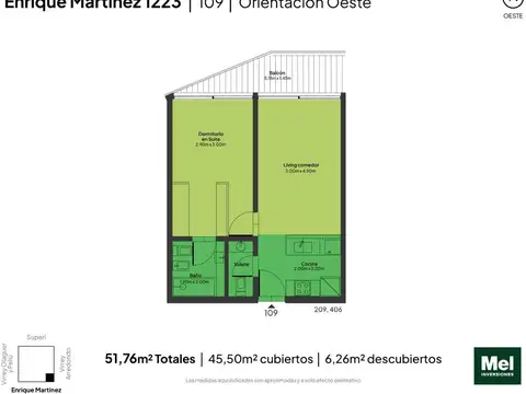 General Enrique Martínez 1200, Piso 1°