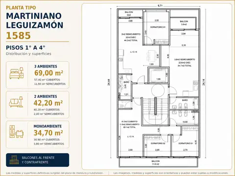 Departamento en Venta de 1 dormitorio