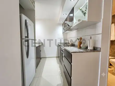 Departamento monoambiente con balcon Parrilla y Pileta