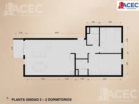 Departamento en Venta de 2 dormitorios