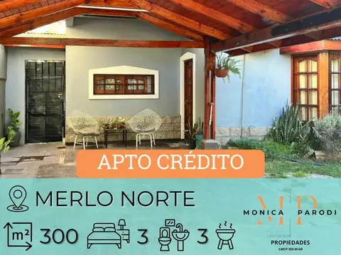 Casa en venta en Merlo Norte- APTA CRÉDITO