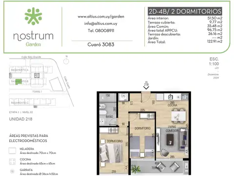 VENTA 2 DORMITORIOS NOSTRUM GARDEN PRADO AZOTEA EX