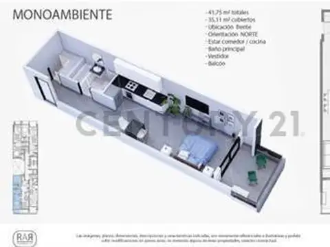 Departamento en Venta de Monoambiente