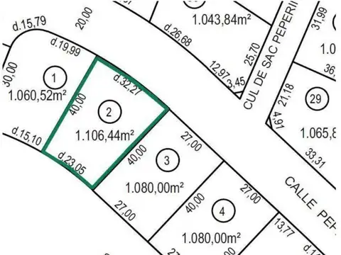 Terreno en Venta de 1106,0 m2