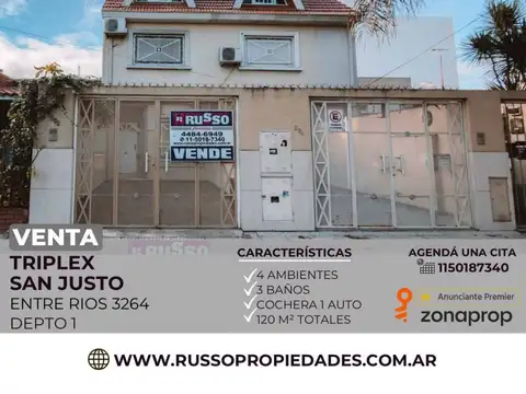 Venta Triplex San Justo, La Matanza - Excelente ubicación