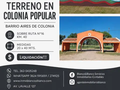 Aires de Colonia. Se Venden Terrenos de 20x40