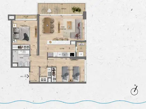 VENTA Apartamento 2 dormitorios Lago Calcagno