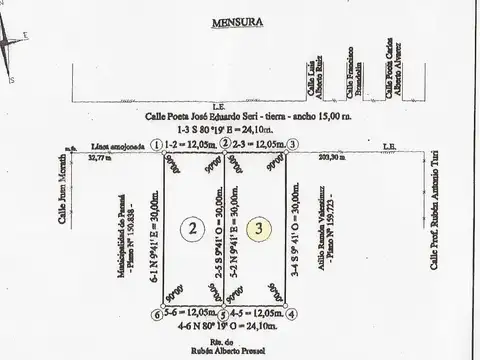 Terreno en Venta 30  mts Fondo