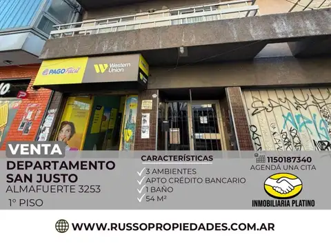 Venta Departamento 3 Ambientes - San Justo Centro
