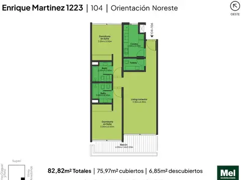 General Enrique Martínez 1200, Piso 1°