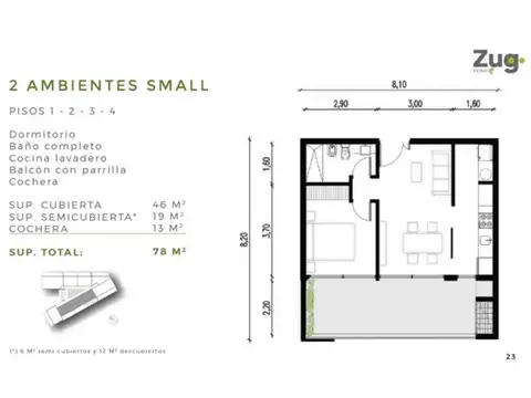 Departamento en venta en Zug Verdi, Jose Verdi 3825