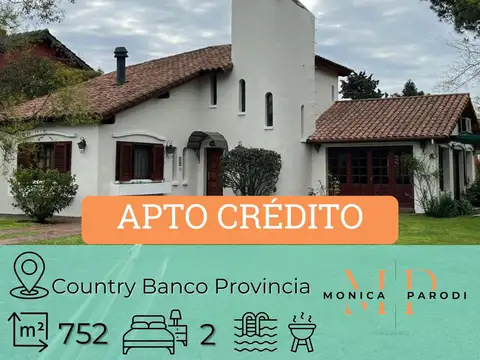 Casa en venta con lote de 752 m² en Country Banco Provincia