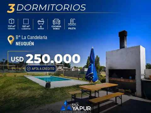 VENTA CASA 3 DORMITORIOS ? APTA A CRÉDITO | B° CERRADO LA CANDELARIA | NEUQUÉN