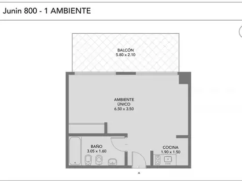 Departamento en Venta de 1 dormitorio