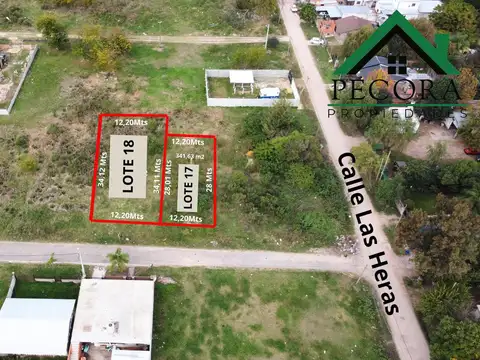Terreno en Venta 34  mts Fondo