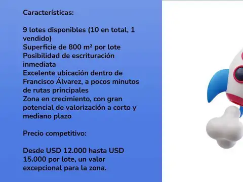 Terreno en Venta 19  mts Frente