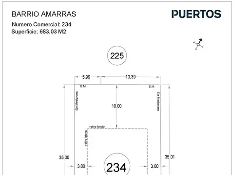 Terreno en Venta en Puertos, USD 30.000