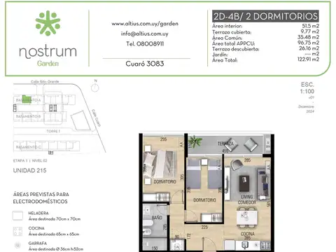 VENTA 2 DORMITORIOS NOSTRUM GARDEN PRADO AZOTEA EX