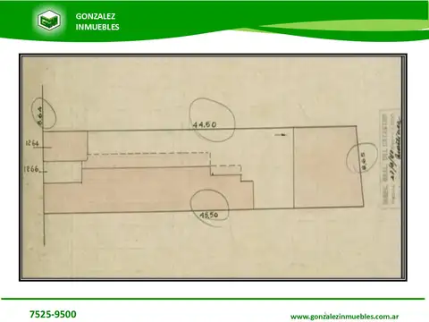 Terreno en Venta 9  mts Fondo
