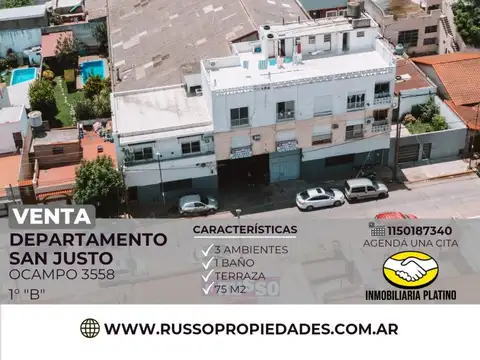 Venta Departamento 3 Ambientes San Justo