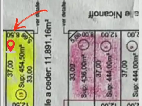 Terreno en Venta de 455,0 m2