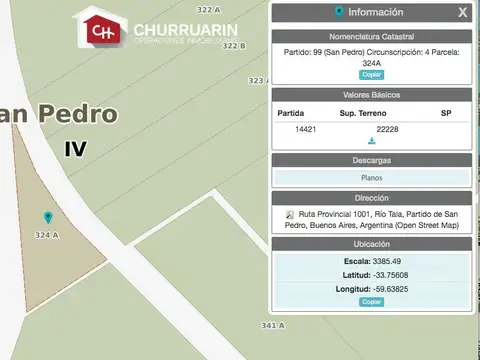 Campo en rio tala