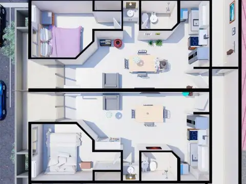 Departamento 3 ambientes con 1 baño
