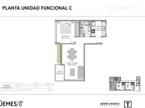 Departamento en el emprendimiento GUEMES 103