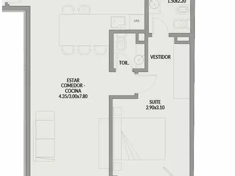Departamento en Venta de 2 ambientes