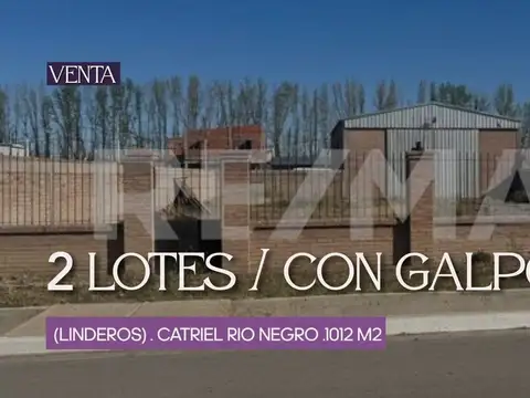 Dos lotes linderos en venta c/ Galpon ,Catriel R.N