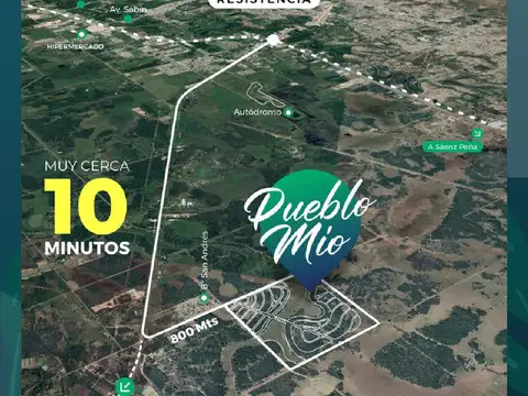 Barrio Privado. A 800 metros de la ruta n11 frente a Colonia Benitez