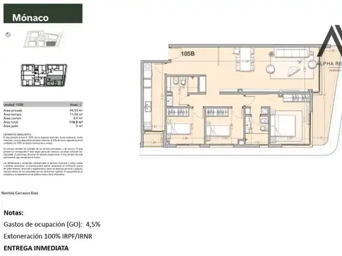 Apartamento en venta c/ cochera en Ciudad de la costa